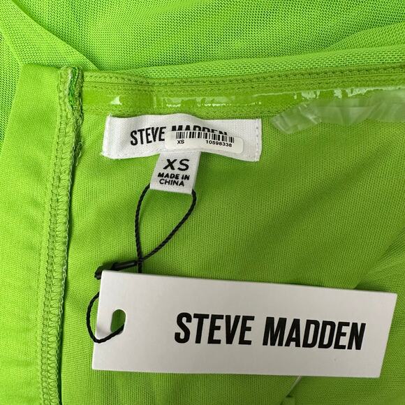 STEVE MADDEN Sz XS Dahlia Top Corset in Neon Green Glam Club Festival Nightout - Picture 6 of 8